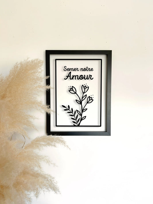 Cadre Floral avec message Tranquillou Bisou