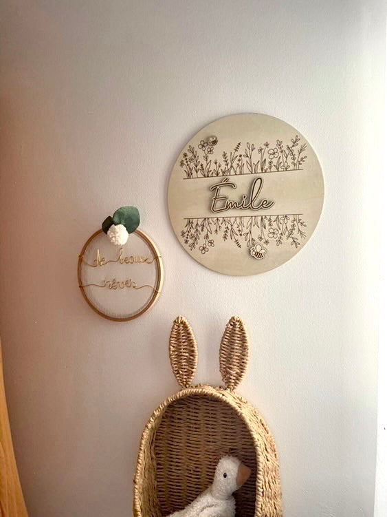 Rond Floral Prénom personnalisable